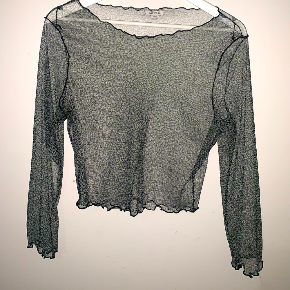 American eagle sheer long sleeve shirt
